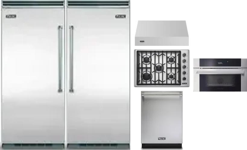 6 Piece Package Includes Refrigerator, Freezer, Cooktop, Wall Oven, Hood And Dishwasher