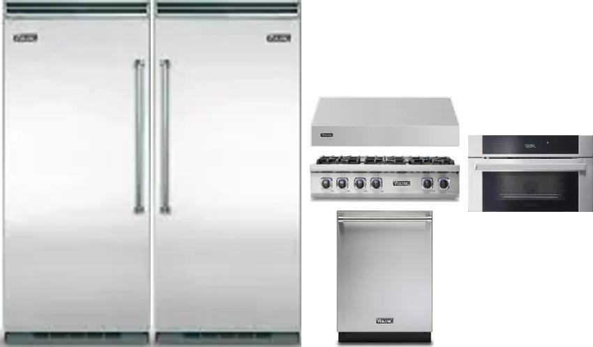6 Piece Package Includes Refrigerator, Freezer, Cooktop, Wall Oven, Hood And Dishwasher