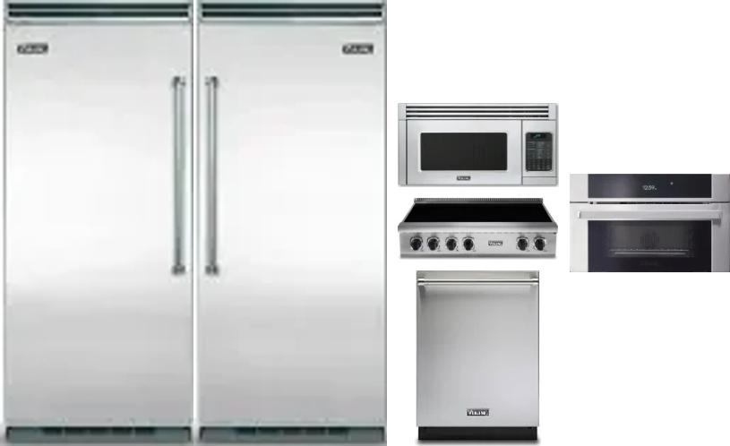 6 Piece Package Includes Refrigerator, Freezer, Cooktop, Wall Oven, Microwave And Dishwasher