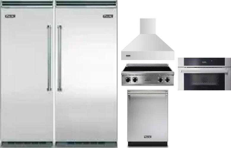 6 Piece Package Includes Refrigerator, Freezer, Cooktop, Wall Oven, Hood And Dishwasher