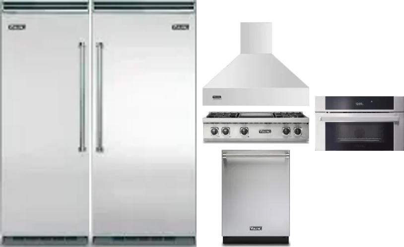 6 Piece Package Includes Refrigerator, Freezer, Cooktop, Wall Oven, Hood And Dishwasher