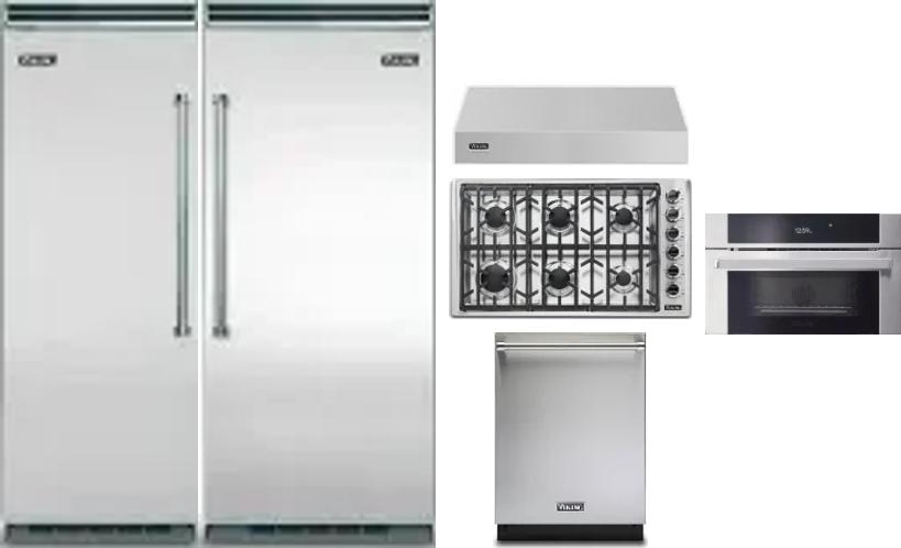 6 Piece Package Includes Refrigerator, Freezer, Cooktop, Wall Oven, Hood And Dishwasher