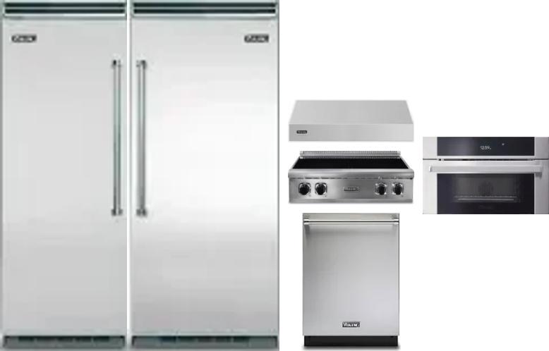 6 Piece Package Includes Refrigerator, Freezer, Cooktop, Wall Oven, Hood And Dishwasher