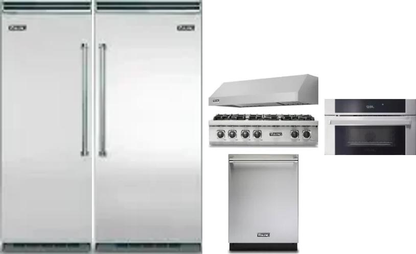 6 Piece Package Includes Refrigerator, Freezer, Cooktop, Wall Oven, Hood And Dishwasher