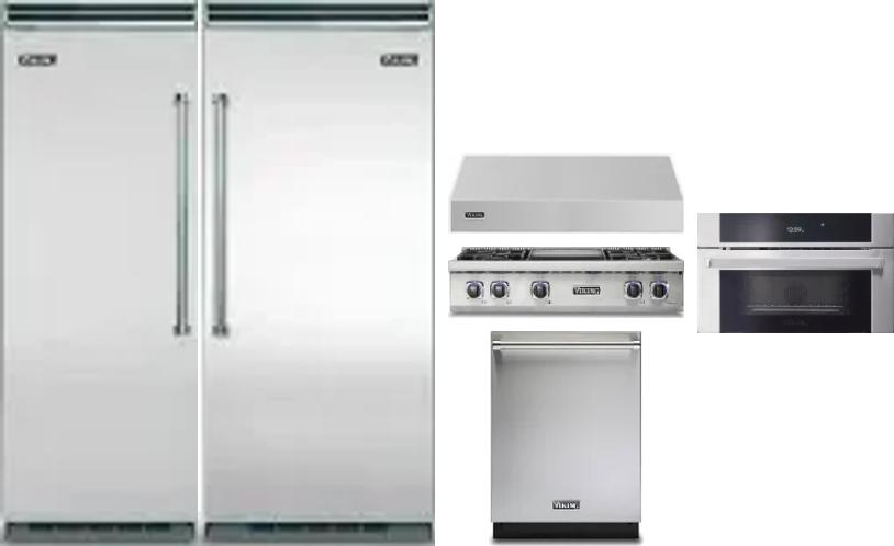 6 Piece Package Includes Refrigerator, Freezer, Cooktop, Wall Oven, Hood And Dishwasher