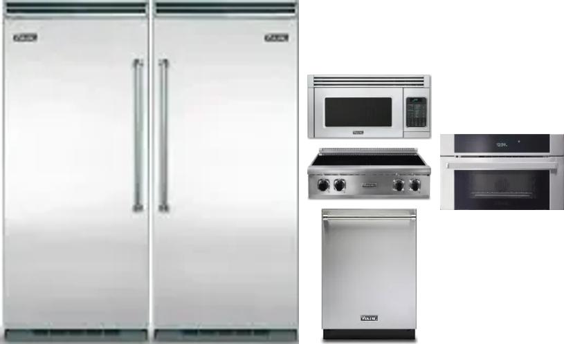 6 Piece Package Includes Refrigerator, Freezer, Cooktop, Wall Oven, Microwave And Dishwasher