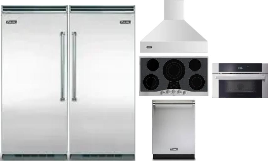 6 Piece Package Includes Refrigerator, Freezer, Cooktop, Wall Oven, Hood And Dishwasher