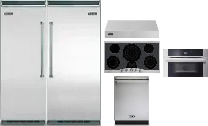 6 Piece Package Includes Refrigerator, Freezer, Cooktop, Wall Oven, Hood And Dishwasher