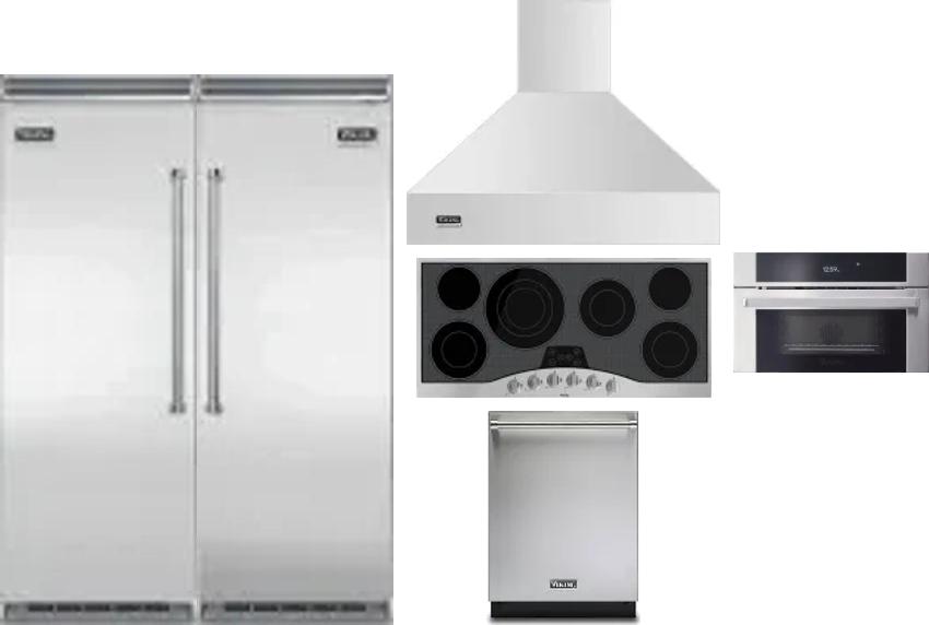 6 Piece Package Includes Refrigerator, Freezer, Cooktop, Wall Oven, Hood And Dishwasher