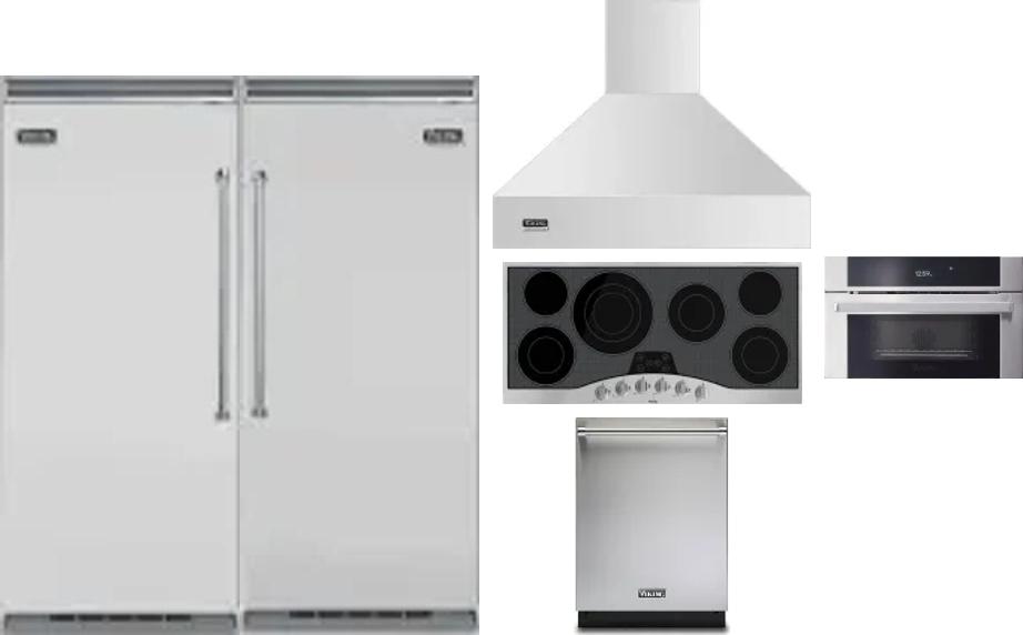 6 Piece Package Includes Refrigerator, Freezer, Cooktop, Wall Oven, Hood And Dishwasher