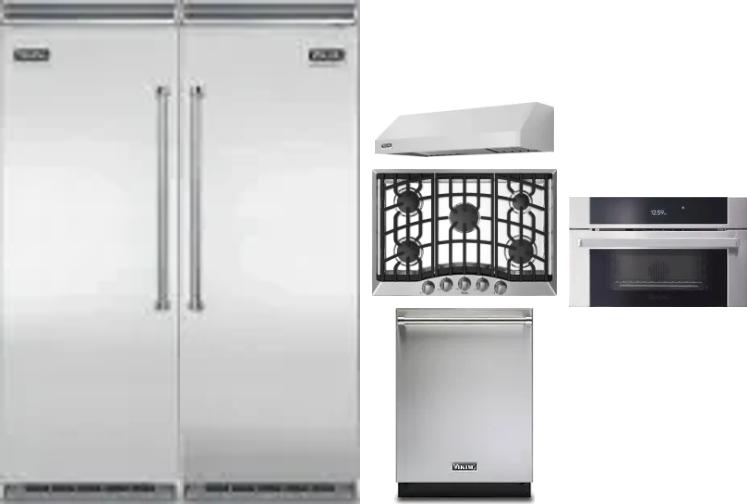 6 Piece Package Includes Refrigerator, Freezer, Cooktop, Wall Oven, Hood And Dishwasher