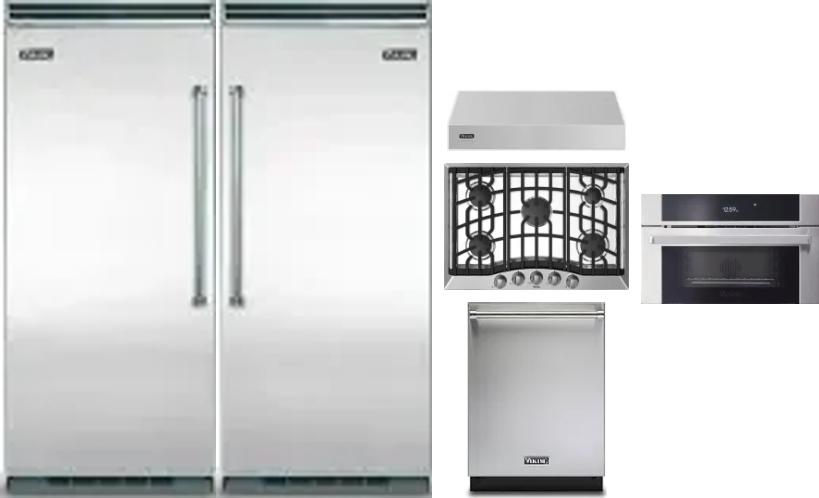 6 Piece Package Includes Refrigerator, Freezer, Cooktop, Wall Oven, Hood And Dishwasher