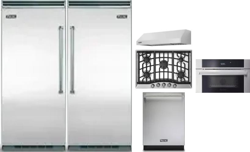 6 Piece Package Includes Refrigerator, Freezer, Cooktop, Wall Oven, Hood And Dishwasher