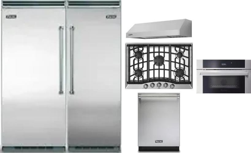 6 Piece Package Includes Refrigerator, Freezer, Cooktop, Wall Oven, Hood And Dishwasher