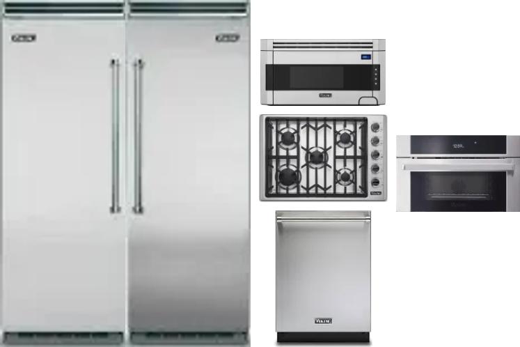 6 Piece Package Includes Refrigerator, Freezer, Cooktop, Wall Oven, Microwave And Dishwasher