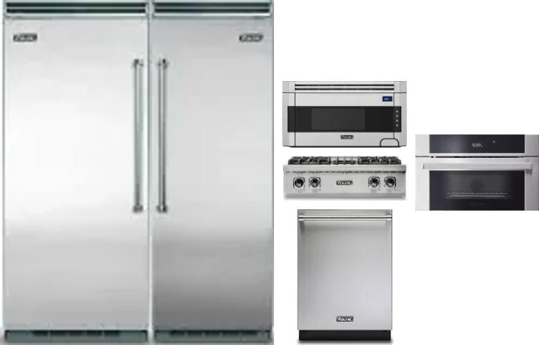 6 Piece Package Includes Refrigerator, Freezer, Cooktop, Wall Oven, Microwave And Dishwasher