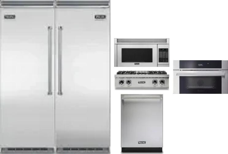 6 Piece Package Includes Refrigerator, Freezer, Cooktop, Wall Oven, Microwave And Dishwasher
