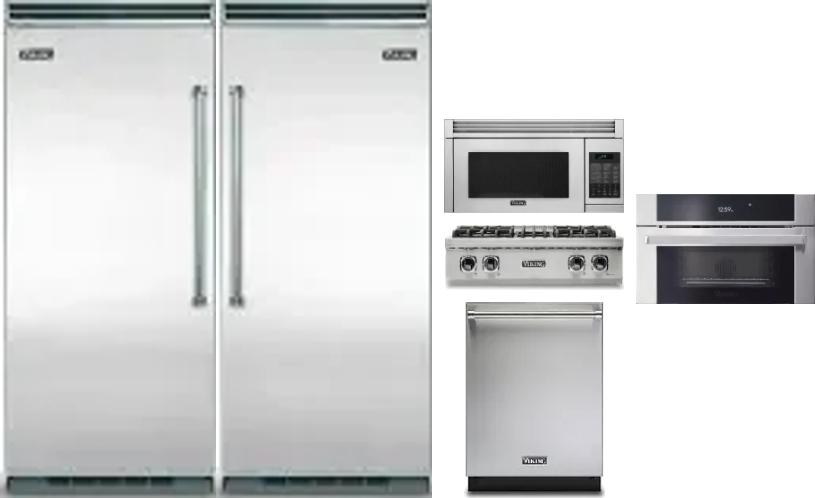 6 Piece Package Includes Refrigerator, Freezer, Cooktop, Wall Oven, Microwave And Dishwasher