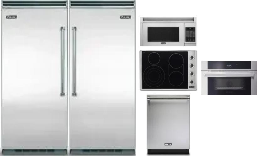 6 Piece Package Includes Refrigerator, Freezer, Cooktop, Wall Oven, Microwave And Dishwasher