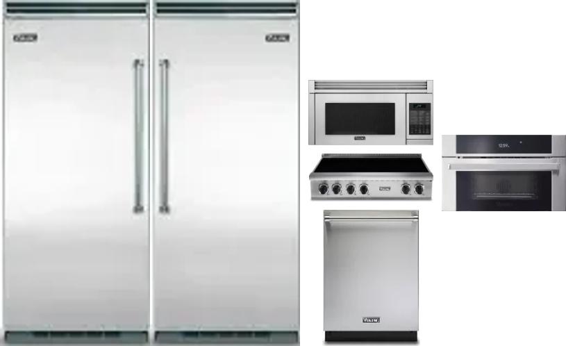 6 Piece Package Includes Refrigerator, Freezer, Cooktop, Wall Oven, Microwave And Dishwasher