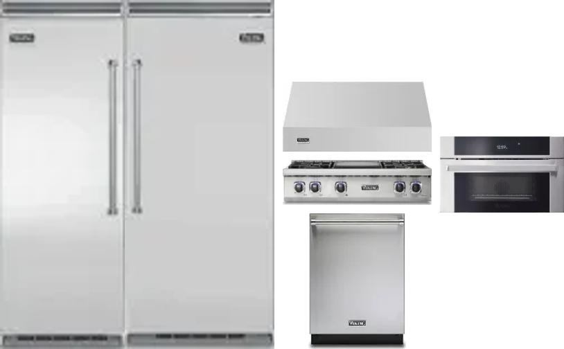 6 Piece Package Includes Refrigerator, Freezer, Cooktop, Wall Oven, Hood And Dishwasher