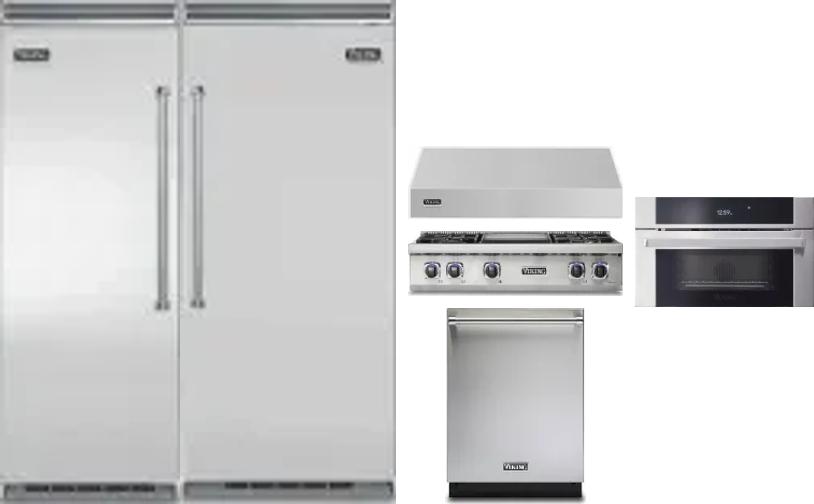 6 Piece Package Includes Refrigerator, Freezer, Cooktop, Wall Oven, Hood And Dishwasher