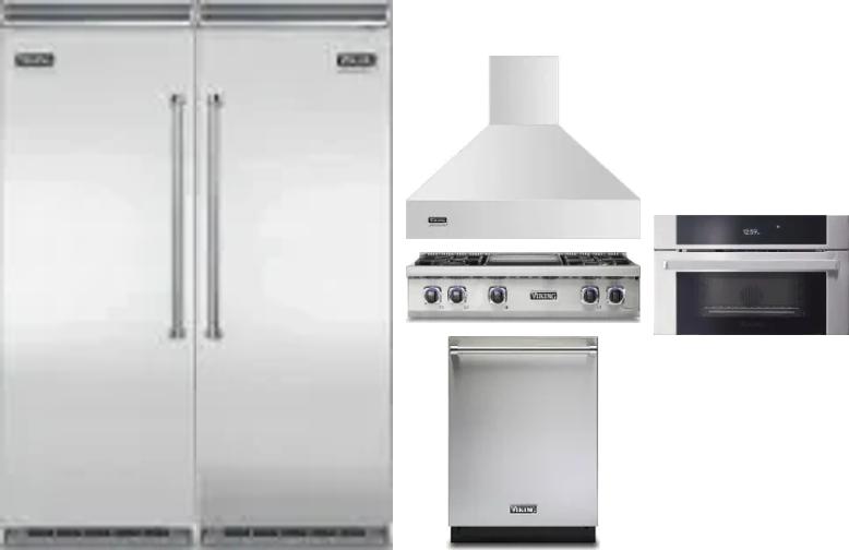 6 Piece Package Includes Refrigerator, Freezer, Cooktop, Wall Oven, Hood And Dishwasher