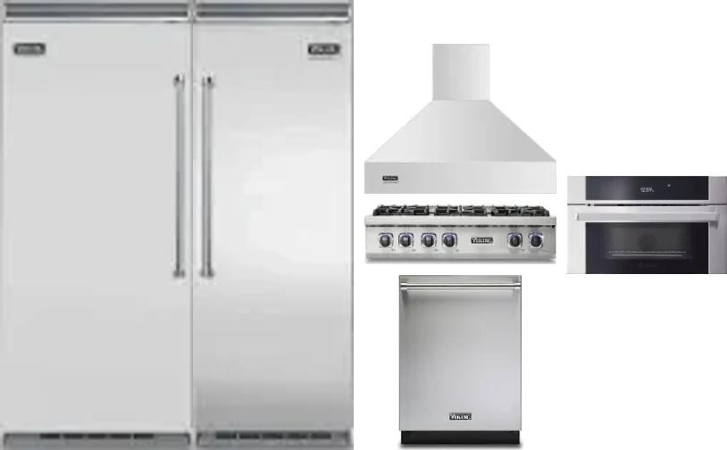 6 Piece Package Includes Refrigerator, Freezer, Cooktop, Wall Oven, Hood And Dishwasher