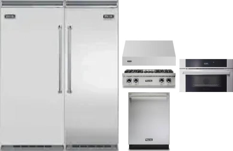 6 Piece Package Includes Refrigerator, Freezer, Cooktop, Wall Oven, Hood And Dishwasher