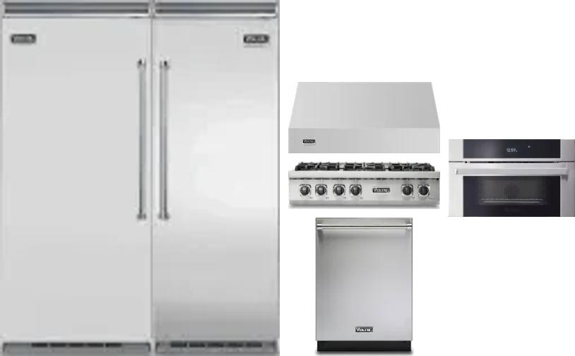 6 Piece Package Includes Refrigerator, Freezer, Cooktop, Wall Oven, Hood And Dishwasher