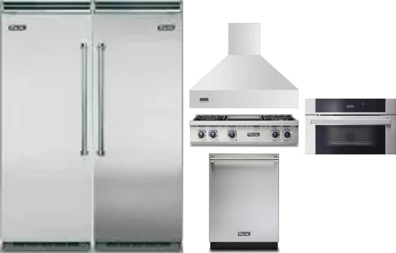 6 Piece Package Includes Refrigerator, Freezer, Cooktop, Wall Oven, Hood And Dishwasher