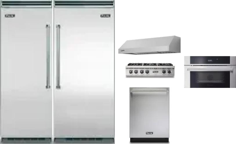 6 Piece Package Includes Refrigerator, Freezer, Cooktop, Wall Oven, Hood And Dishwasher
