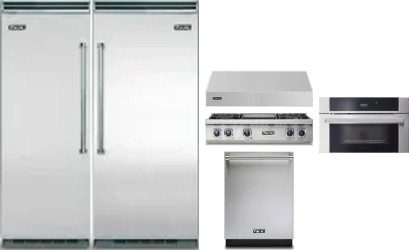 6 Piece Package Includes Refrigerator, Freezer, Cooktop, Wall Oven, Hood And Dishwasher