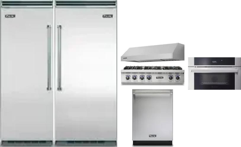 6 Piece Package Includes Refrigerator, Freezer, Cooktop, Wall Oven, Hood And Dishwasher