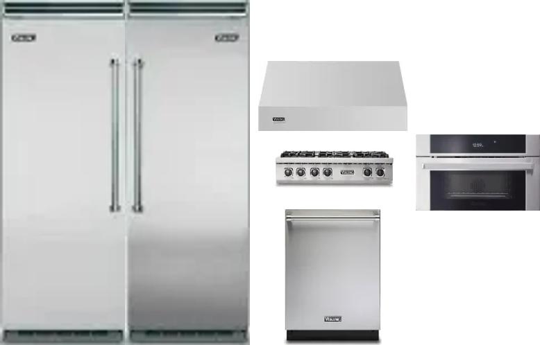 6 Piece Package Includes Refrigerator, Freezer, Cooktop, Wall Oven, Hood And Dishwasher