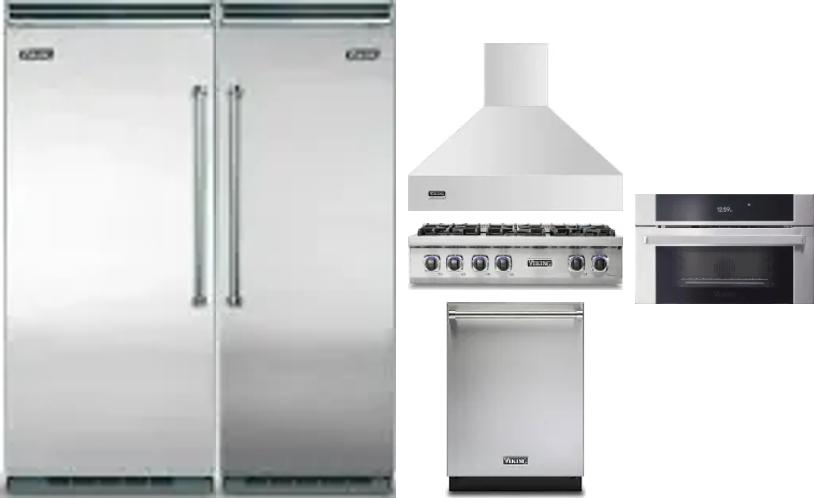 6 Piece Package Includes Refrigerator, Freezer, Cooktop, Wall Oven, Hood And Dishwasher