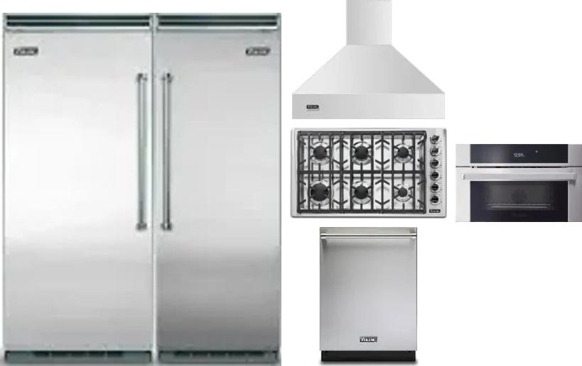 6 Piece Package Includes Refrigerator, Freezer, Cooktop, Wall Oven, Hood And Dishwasher