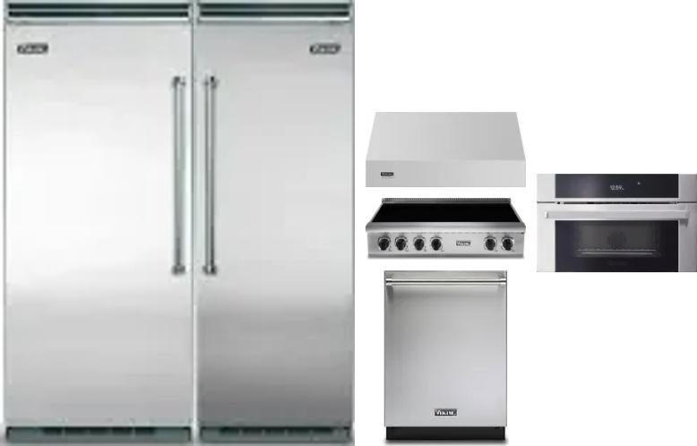 6 Piece Package Includes Refrigerator, Freezer, Cooktop, Wall Oven, Hood And Dishwasher