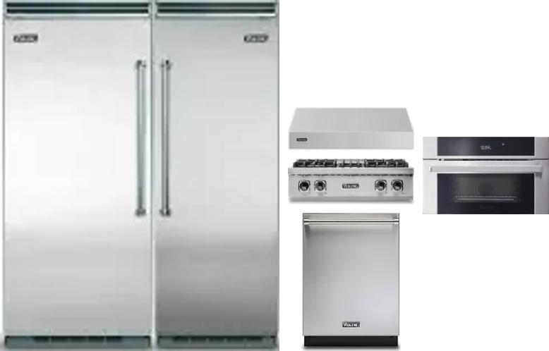 6 Piece Package Includes Refrigerator, Freezer, Cooktop, Wall Oven, Hood And Dishwasher