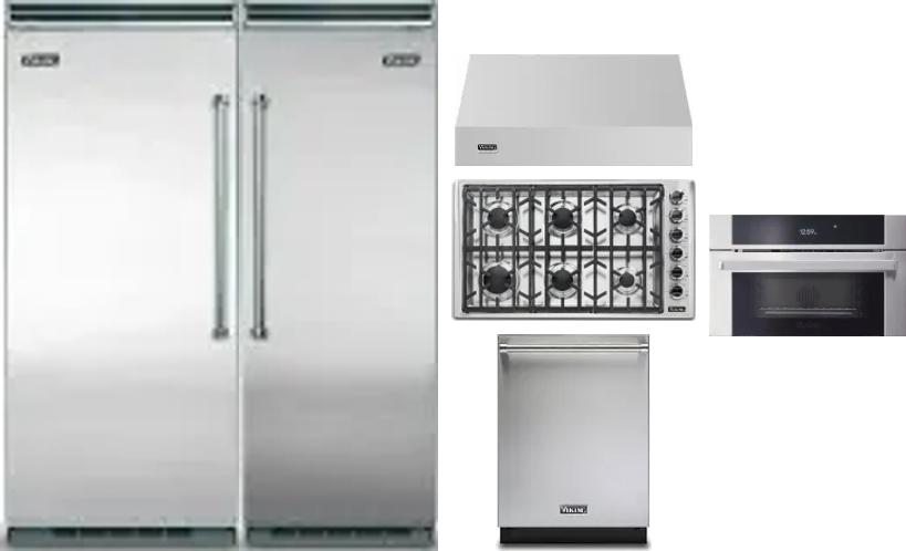 6 Piece Package Includes Refrigerator, Freezer, Cooktop, Wall Oven, Hood And Dishwasher