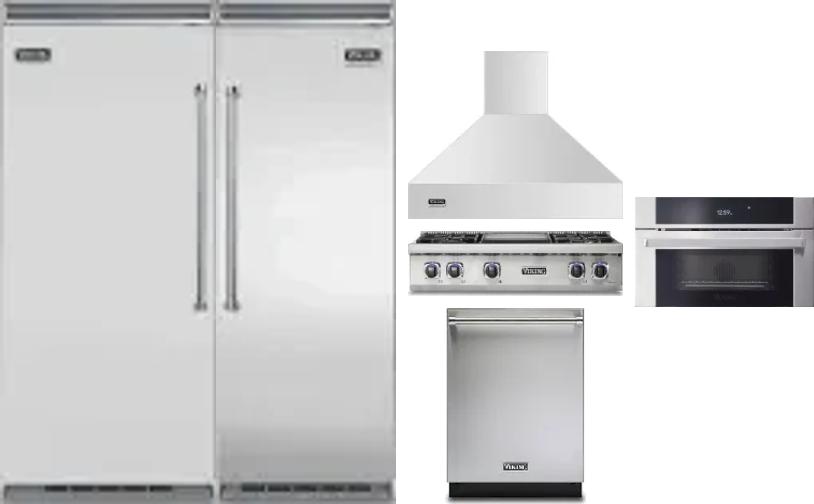 6 Piece Package Includes Refrigerator, Freezer, Cooktop, Wall Oven, Hood And Dishwasher