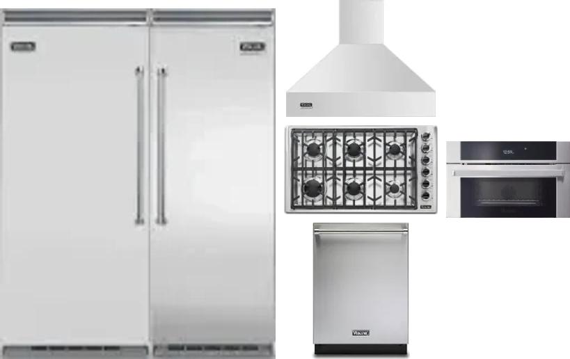 6 Piece Package Includes Refrigerator, Freezer, Cooktop, Wall Oven, Hood And Dishwasher