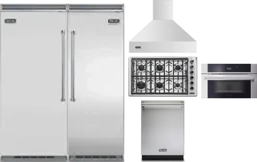 6 Piece Package Includes Refrigerator, Freezer, Cooktop, Wall Oven, Hood And Dishwasher