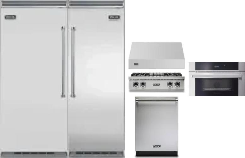 6 Piece Package Includes Refrigerator, Freezer, Cooktop, Wall Oven, Hood And Dishwasher