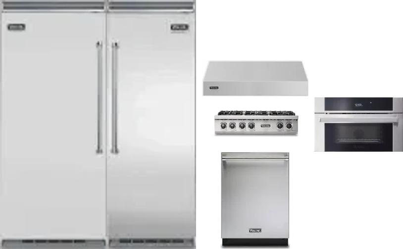 6 Piece Package Includes Refrigerator, Freezer, Cooktop, Wall Oven, Hood And Dishwasher