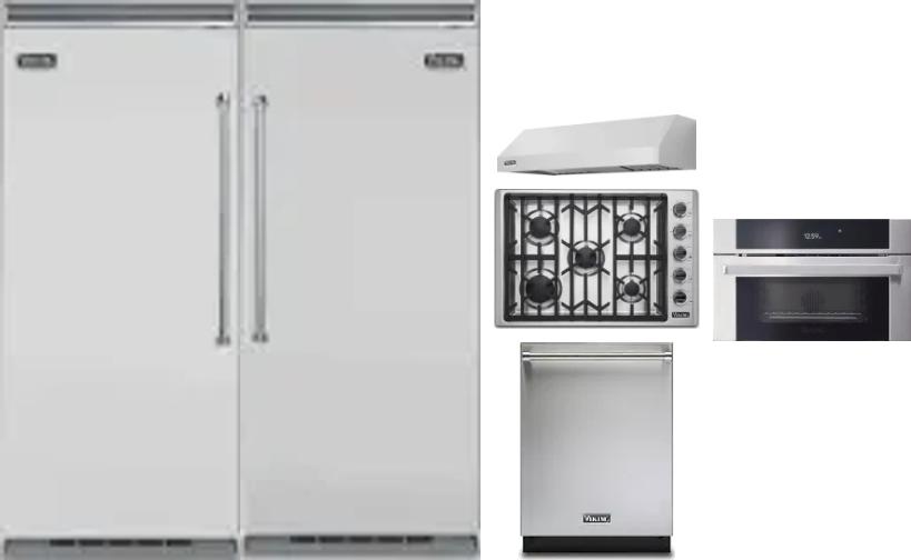 6 Piece Package Includes Refrigerator, Freezer, Cooktop, Wall Oven, Hood And Dishwasher