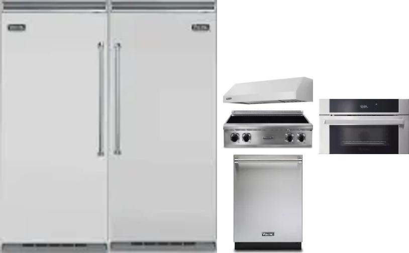 6 Piece Package Includes Refrigerator, Freezer, Cooktop, Wall Oven, Hood And Dishwasher