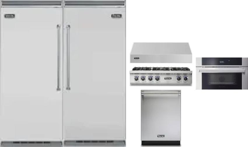 6 Piece Package Includes Refrigerator, Freezer, Cooktop, Wall Oven, Hood And Dishwasher