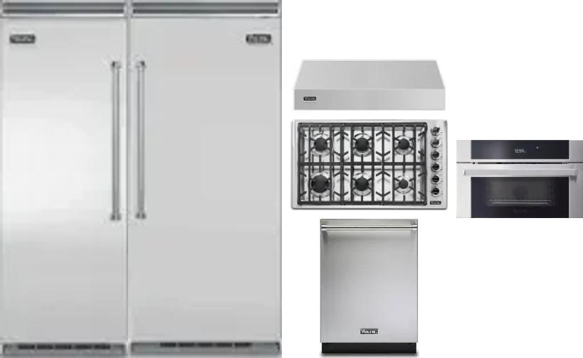 6 Piece Package Includes Refrigerator, Freezer, Cooktop, Wall Oven, Hood And Dishwasher