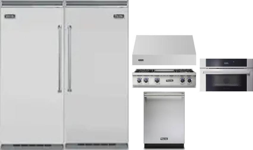 6 Piece Package Includes Refrigerator, Freezer, Cooktop, Wall Oven, Hood And Dishwasher